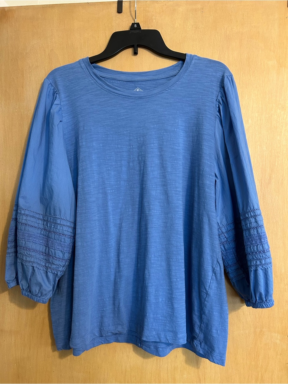 St. John's Bay Blue women's 3/4 sleeve spring 100% Cotton top Size XXL NWOT